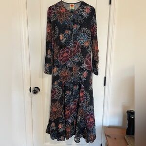 Farm Rio Blue Floral Maxi Dress